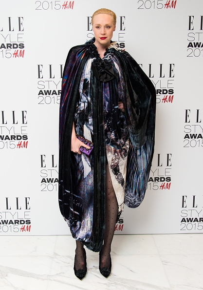 Christie wearing a dress that was designed by her fashion designer partner Giles Deacon at the ELLE Style Awards in February this year. Photo credit: Ian Gavan/Getty Images.