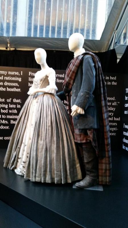 Alluring costumes from Outlander on display to welcome the show’s return. Photo Credit: Chris Parnell/Twitter.