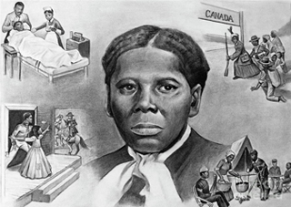 Harriet Tubman and her achievements illustrated by Curtis James. Photo Credit: albany.edu.