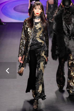 Anna Sui, Fall 2014: One room in my apartment is filled with my collections of Chinese bric-a-brac, displayed on antique mother-of-pearl inlay furniture, surrounded by hand-painted peony tree wallpaper on silver foil." —Anna Sui. Photo Credit: http://www.style.com/