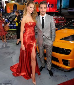 Rosie Huntington-Whiteley and Shia LaBeouf at the Transformers 3 premier.  Photo Credit: Getty