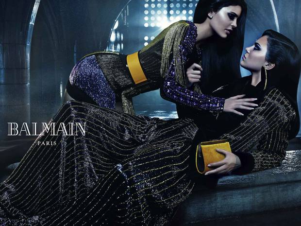 Kendall Jenner and Kylie Jenner for Balmain photographed by Mario Sorrenti