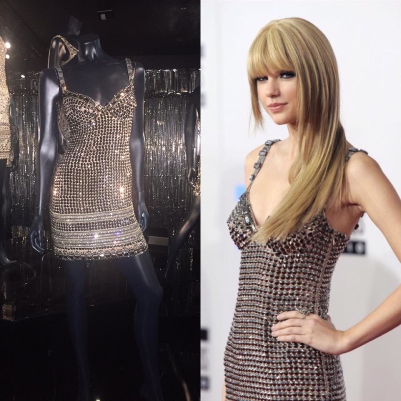 Left: Dress Worn By Taylor Swift Right: Taylor Swift Wearing Collette Dinnigan At 2010 American Music Awards. Image Credit: Chris Pizzello/AP.