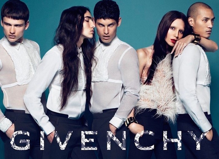 Lea T (second from right) in the Givenchy AW10 campaign. Credit: Givenchy
