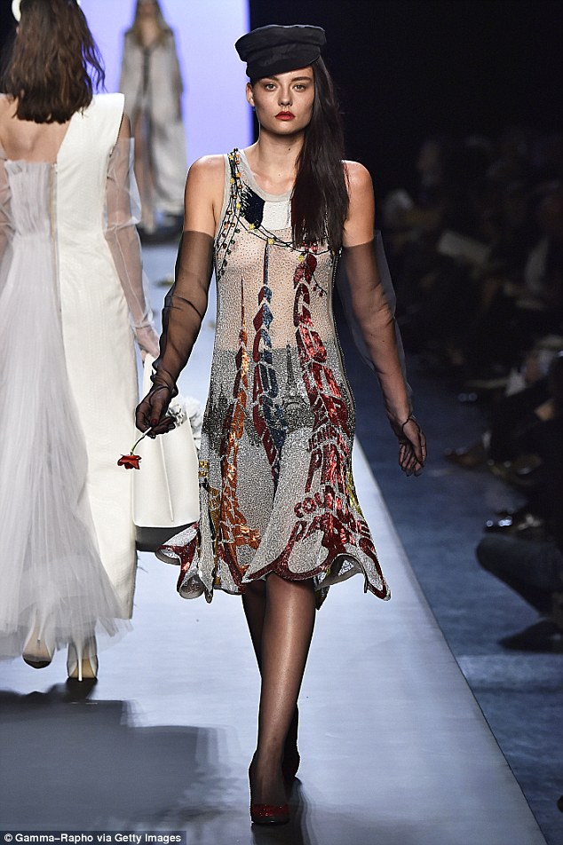 Getty Images: Cycle 9 Winner Brittany Beattie Walking For Jean Paul Gaultier's Paris Show