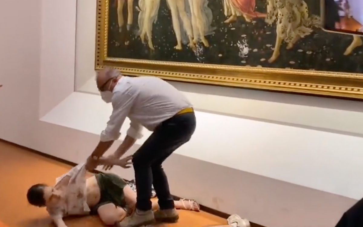Italian Climate Protestors Glue Themselves to Vatican Artwork